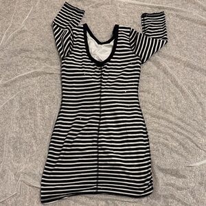 Express Monochrome Striped Dress
